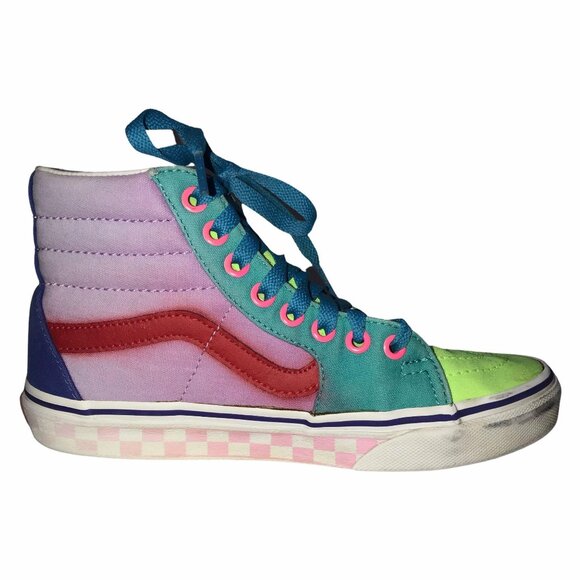 Rare Vans Vintage 1990's Color Block Sneakers B S 4 Boys Girls Retro - Picture 7 of 11